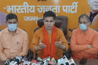 Press Conference of BJP  BJP JK unit president Ravinder Raina