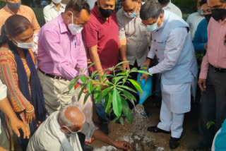 Union Petroleum Minister Dharmendra Pradhan planted saplings while paying tribute to Dr. Shyama Prasad Mukherjee