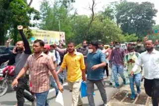 STET candidates protest at Patna Secretariat Gate