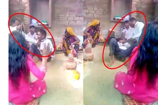 सोशल मीडिया पर वायरल वीडियो  भरतपुर की खबरें  viral video on social media  female occultist  superstition in bharatpur  drunken beating  ghost shadow