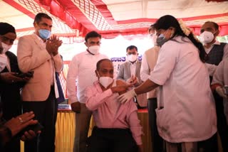 dr k sudhakar gave drive for vaccination program