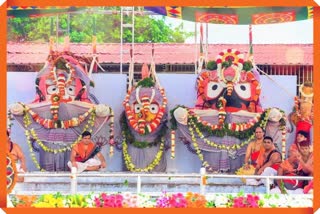 bahuda goti pahandi ritual, mahaprabhu balbhadra and prabhu sudarshan, gajanana besha, ଗଜାନନ ବେଶ, ସ୍ନାନଯାତ୍ରା, ସ୍ନାନ ମଣ୍ଡପରୁ ଅଣସର ପିଣ୍ଡି