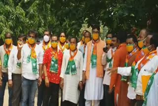 bjp krushak morcha protest in bhubaneswar