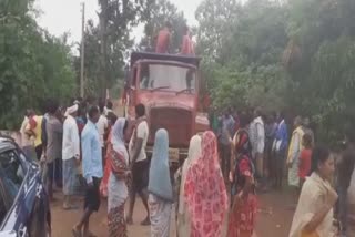 Villagers protest after road accident