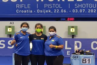 ISSF World Cup: Indian women's team win bronze in 10m air pistol event