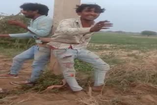 bharatpur viral video,  theif beaten up in bharatpur