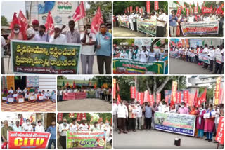 left parties protest against agricultural laws  in the state