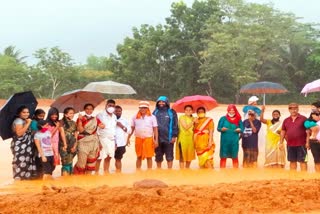 Paddy farming on school grounds by parents