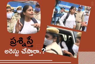 girl protest at pragathi bhavan