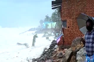 valiya veli sea erosion  sea erosion  കടലാക്രമണം  തിരുവനന്തപുരം വാർത്തകള്‍  വലിയവേളി കടലാക്രമണം