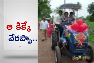 wedding on a tractor