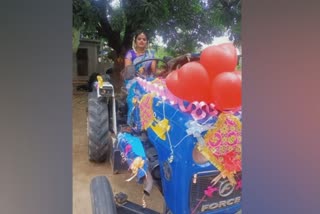 wedding on a tractor