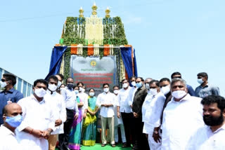 Jagan lays foundation stone for Krishna river flood bank work