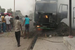 truck caught fire gohana