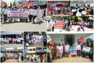Left parties protest across the state to demand reduction of taxes