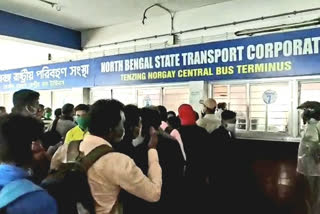 Private buses did not start in Siliguri people relying on government bus services