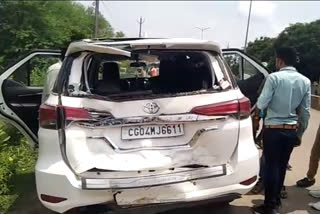 Former cabinet minister Ajay Chandrakar car