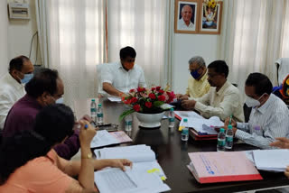 minister yogeshwar meeting with officials in vidhanasoudha