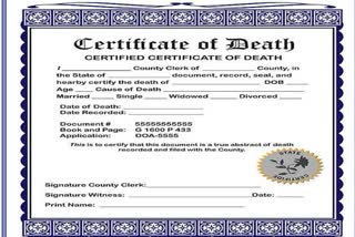 death certificate made of a living person in thane