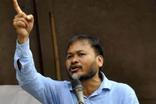 Supporters welcome Akhil Gogoi at Nagaon