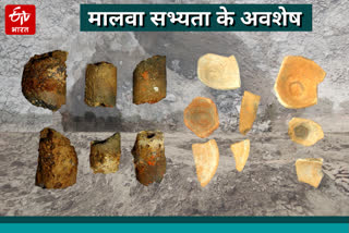 Relics related to Malwa civilization,  digging in nagarfort pond