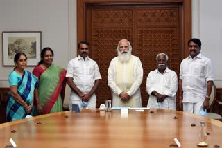 Tamil Nadu BJP chief  party MLAs from state meet PM Modi  പ്രധാനമന്ത്രി  തമിഴ്‌നാട്  തമിഴ്‌നാട് ബിജെപി  ബിജെപി  Tamil Nadu  എൽ.മുരുകൻ  നരേന്ദ്ര മോദി  നിർമല സീതാരാമൻ  ജെ.പി നദ്ദ  എഐഎഡിഎംകെ