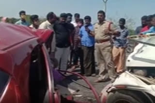 two died and one injured in accident occured at varikuntapadu highway in nellore