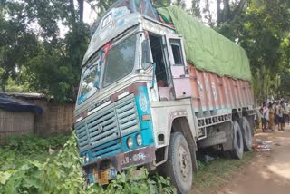 ten wheeler truck rolled on farmers