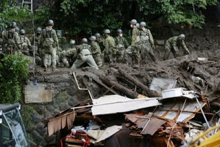 Rescue operations carried out in the Japanese city of Atami.