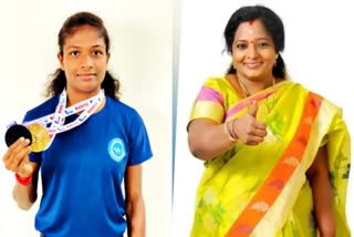 tamilisai greets olympian revathi