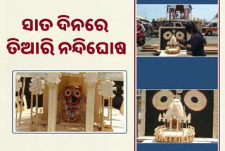 ଆଇସିକ୍ରିମ କାଠିରେ ନନ୍ଦିଘୋଷ ରଥ ତିଆରି କଲେ ଛାତ୍ରୀ