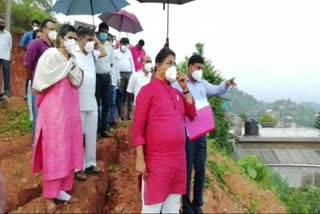 Minister R Ashok visit places of natural disaster in Kodagu