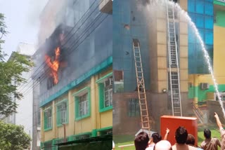 fire broke out in building of play school in Noida