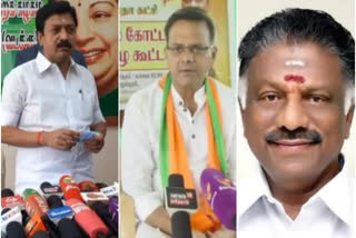 AIADMK BJP alliance  Tussle in AIADMK BJP alliance  AIADMK BJP alliance in Tamil Nadu  OPS pitches for truce  O Panneerselvam  C Ve Shanmugam remark against BJP  Tamil Nadu Assembly polls  KT Raghavan  ബിജെപി-എഐഎഡിഎംകെ സഖ്യം  തമിഴ്‌നാട് ബിജെപി-എഐഎഡിഎംകെ സഖ്യം  തമിഴ്‌നാട് രാഷ്‌ട്രീയത്തിലെ പ്രതിസന്ധി  ഒ പനീർസെൽവം വാർത്ത  സന്ധിക്കൊരുങ്ങി പനീർസെൽവം  അനുരജ്ജനത്തിനെത്തി പനീർസെൽവം