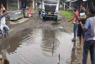 angry resident at road