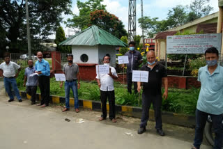 power workers union protest in Biswanath