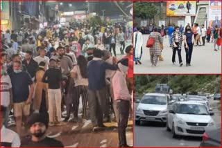 शिमला-मनाली पहुंची पर्यटकों की भारी भीड़