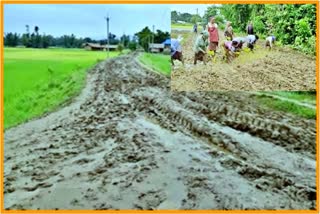 poor condition of a road in jonai