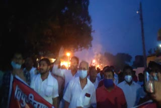 Congress torch march in Sidhi
