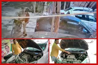 car battery thief active in Ghaziabad ctv footage reveal their crime