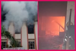 fire in greater noida college