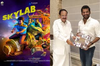 Skylab telugu movie firstlook - Vishal meets Vice President Venkaiah Naidu