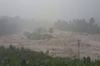 Flood in Dharamshala of himachal, heavy rain in himachal