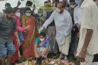 Speaker Tammineni planted trees at srikakulam