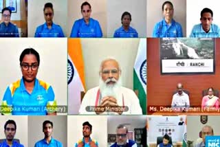 Prime Minister Narendra Modi  Indian Athletes  खेल समाचार  टोक्यो ओलंपिक 2020  पीएम मोदी  भारतीय खिलाड़ी से पीएम मोदी की बातचीत