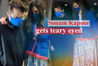 sonam kapoor cries at airport