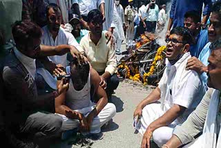 congress protest in bhilwara