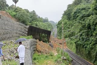 Landslide on railway track in mangalore