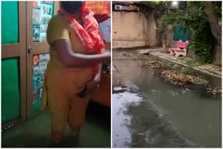 Waterlogging in rk puram government colony delhi