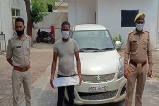 noida police arrested accused with stolen car
